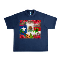 Navy Mexican and Puerto Rico flag Urban Heavy Tee - texasbilliewilder