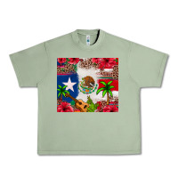 Oil Green Mexican and Puerto Rico flag Urban Heavy Tee - texasbilliewilder