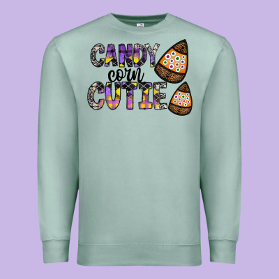 Candy Corn Cutie Premium Sweatshirt Designed By Cowhidedigitalart