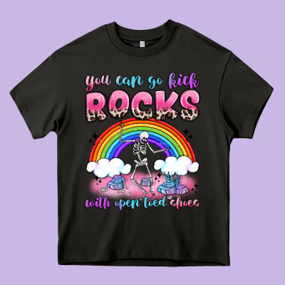 You Can Go Kick Rocks With Open Toed Shoes Heavy Core Tee Designed By Jahusdesignshop
