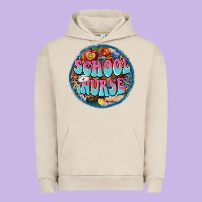 Western Groovy School Nurse Urban Hoodie Designed By Barkaloodesign