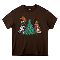 Chocolate Brown cowhide with gemstones trees Heavy Core Tee - MaliasSmallBusiness