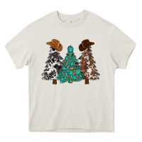 Cream cowhide with gemstones trees Heavy Core Tee - MaliasSmallBusiness