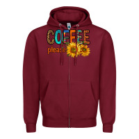 Burgundy coffee please western doodle letters Zipper Hoodie - FaDigitalArtStudio