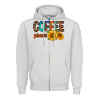 Dove Grey coffee please western doodle letters Zipper Hoodie - FaDigitalArtStudio