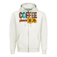 Oatmeal Heather coffee please western doodle letters Zipper Hoodie - FaDigitalArtStudio