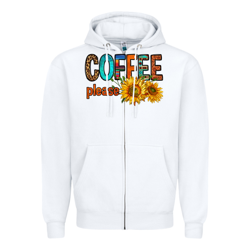 Coffee Please Western Doodle Letters Zipper Hoodie by FaDigitalArtStudio | Teevron