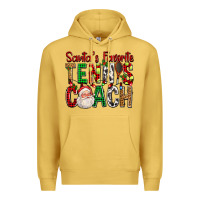 Antique Gold Santa's Favorite Tennis Coach For Christmas Premium Hoodie - FaDigitalArtStudio