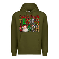 Army Green Santa's Favorite Tennis Coach For Christmas Premium Hoodie - FaDigitalArtStudio