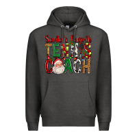 Charcoal Heather Santa's Favorite Tennis Coach For Christmas Premium Hoodie - FaDigitalArtStudio