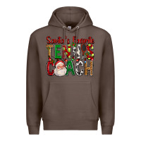Coffee Santa's Favorite Tennis Coach For Christmas Premium Hoodie - FaDigitalArtStudio
