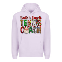 Lilac Santa's Favorite Tennis Coach For Christmas Premium Hoodie - FaDigitalArtStudio