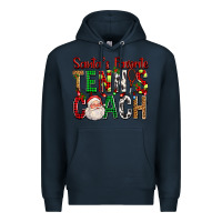 Navy Santa's Favorite Tennis Coach For Christmas Premium Hoodie - FaDigitalArtStudio