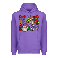 Purple Santa's Favorite Tennis Coach For Christmas Premium Hoodie - FaDigitalArtStudio