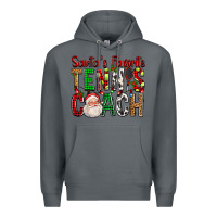 Rock Santa's Favorite Tennis Coach For Christmas Premium Hoodie - FaDigitalArtStudio