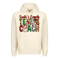 Sandshell Santa's Favorite Tennis Coach For Christmas Premium Hoodie - FaDigitalArtStudio