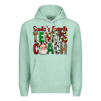 Seafoam Santa's Favorite Tennis Coach For Christmas Premium Hoodie - FaDigitalArtStudio