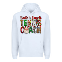 White Santa's Favorite Tennis Coach For Christmas Premium Hoodie - FaDigitalArtStudio