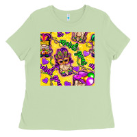 Matcha Mardi gras gnomies seamless pattern Ladies Tee - BundleAndBundleShop