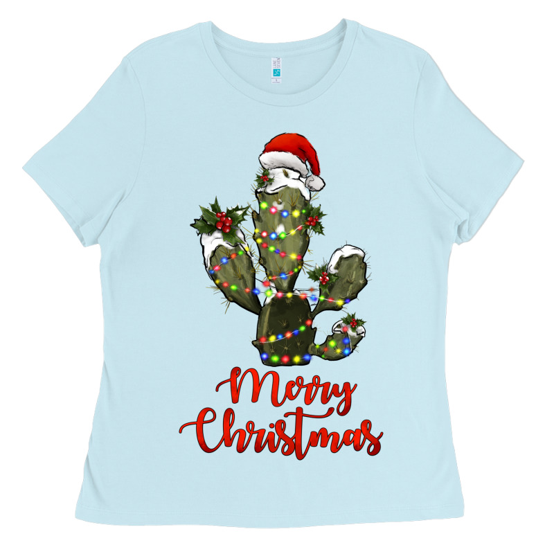 Merry Christmas Cactus Ladies Tee by RanaPortraitStore | Teevron