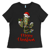 Black merry christmas cactus Ladies Tee - RanaPortraitStore
