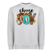 Heather Grey Western Choose Joy Heavyweight Sweatshirt - FaDigitalArtStudio