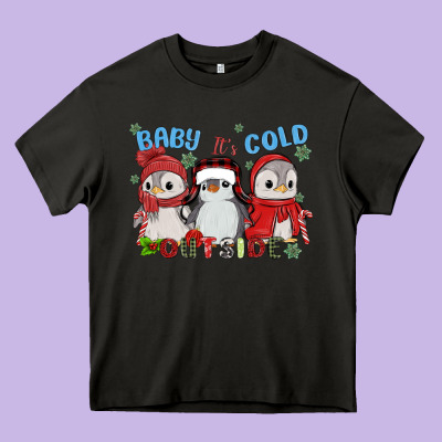Baby ıt's Cold Outside Heavy Core Tee Designed By Maliassmallbusiness