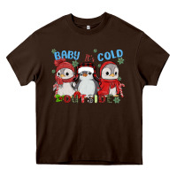 Chocolate Brown baby ıt's cold outside Heavy Core Tee - MaliasSmallBusiness