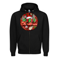 Black Merry christmas Zipper Hoodie - FaDigitalArtStudio
