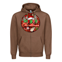 Chestnut Merry christmas Zipper Hoodie - FaDigitalArtStudio