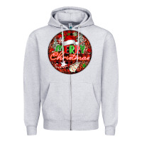 Heather Grey Merry christmas Zipper Hoodie - FaDigitalArtStudio