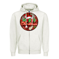 Oatmeal Heather Merry christmas Zipper Hoodie - FaDigitalArtStudio