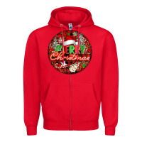 Red Merry christmas Zipper Hoodie - FaDigitalArtStudio
