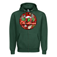 Sports Green Merry christmas Zipper Hoodie - FaDigitalArtStudio