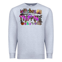 Heather Grey witches be trippin Premium Sweatshirt - CowhideDigitalArt
