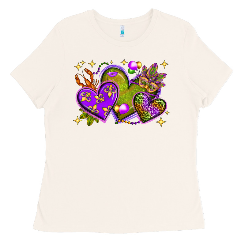 Mardi Gras Hearts Ladies Tee by BundleAndBundleShop | Teevron