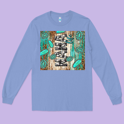 Nana Life Glitter Leopard Long Sleeve Tee Designed By Tumblerdesignbyshophia