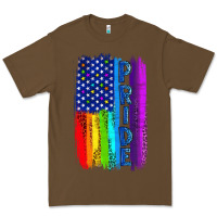Cacao Pride LGBTQ+ American Flag Premium Tee - BundleAndBundleShop