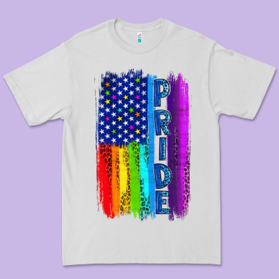 Pride Lgbtq+ American Flag Premium Tee Designed By Bundleandbundleshop
