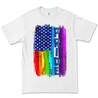 White Pride LGBTQ+ American Flag Premium Tee - BundleAndBundleShop