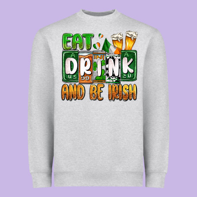 St. Patrick's Eat Drink And Be Irish Heavyweight Sweatshirt Designed By Oliviacreatesart