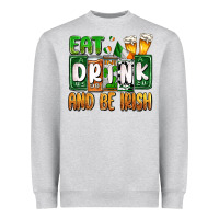 Heather Grey St. Patrick's Eat drink and be Irish Heavyweight Sweatshirt - OliviaCreatesArt