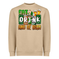 Mushroom St. Patrick's Eat drink and be Irish Heavyweight Sweatshirt - OliviaCreatesArt