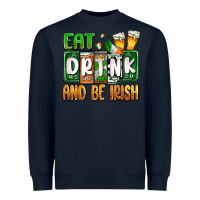 Navy St. Patrick's Eat drink and be Irish Heavyweight Sweatshirt - OliviaCreatesArt