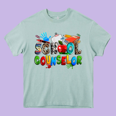 School Counselor Heavy Core Tee Designed By Nancycooperartshop