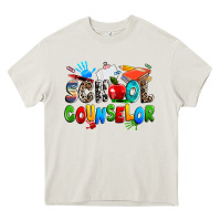 Cream school counselor Heavy Core Tee - NancyCooperArtShop