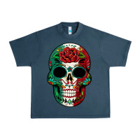Midnight Navy Mexican Skull Urban Heavy Tee - texasbilliewilder