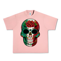 Salmon Mexican Skull Urban Heavy Tee - texasbilliewilder