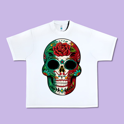 Mexican Skull Urban Heavy Tee Designed By Texasbilliewilder