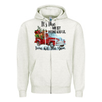 Oatmeal Heather it's the most wonderful time of the year Zipper Hoodie - FaDigitalArtStudio